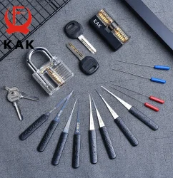KAK-Transparent-Visible-Pick-Cutaway-Practice-Padlock-Lock-With-Broken-Key-Removing-Hook-Kit-Extractor-Set